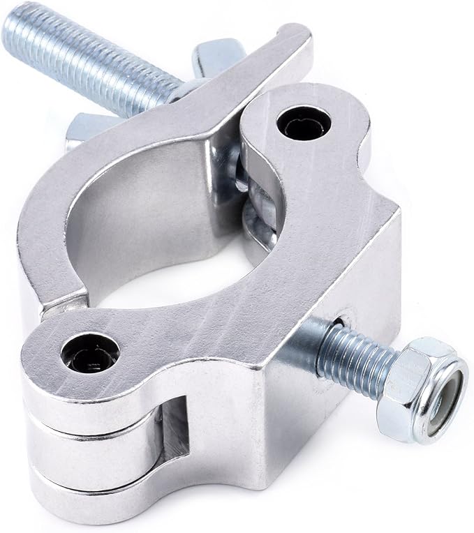 MFL. Heavy Duty Truss Clamp, 660 lb Aluminum Alloy DJ Light Clamps, Fits 1.5-2.0 Inch Truss for Stage Lighting Projector Par Lights, TUV Certificated ID: 50393001, Silver, Pack of 4