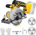 5.5 Inch Circular Saw Compatible with Dewalt 20V Max Battery(No Battery), Brushless Round Saw Kit, 0-45° Cutting Bevel, 6200 RPM, Idea for Wood Plastic Soft Metal