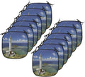 Lunarable Lighthouse Chair Cushion Pads Set 12, Hiracbosaki Lighthouse Seaside Greenery Clouds Travel Destinations, Anti-Slip Seat Padding for Kitchen & Patio, 16"x16", Navy Blue Green White