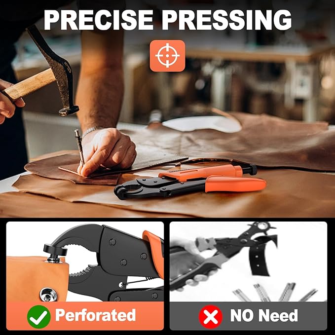 Heavy Duty Snap Fastener Tool Kit Canvas Snap Kit & Boat Covers – One-Hand Press Snap Installation Pliers for RV, Camper, Awnings, Tarps & Heavy Fabric Repair