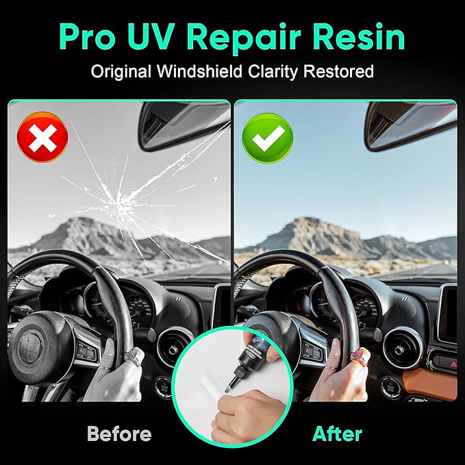 2 Pack Windshield Chip Repair Kit - 2026 Upgrade Car Windshield Crack Repair Kit, Glass Repair Liquid for Cracks and Chips, Rock Chip Repair Kit for Fix Windows, Mirrors, Glasses, All Crack Types
