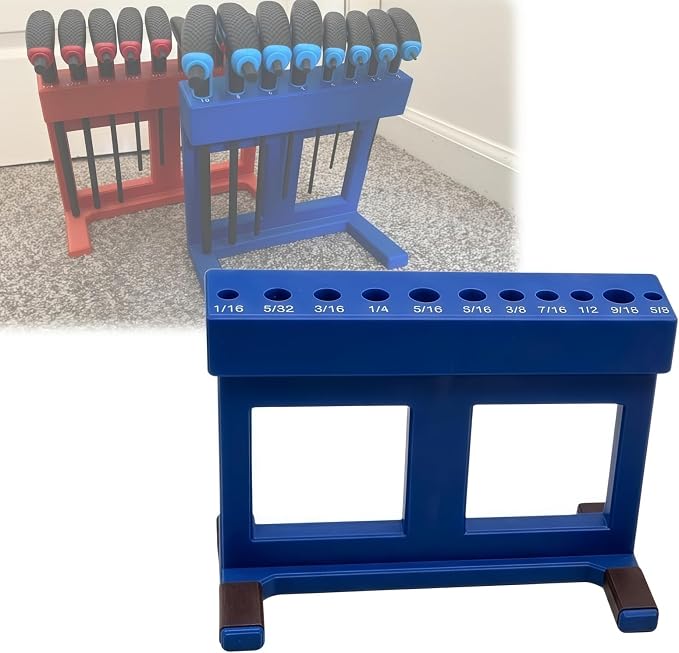 T-Handle Allen Wrench Holder Organizer, Tool Rack Compatible with ICON T-Handle Hex Key Sets, Space-Saving Storage for Toolbox, Wall or Workbench Mount