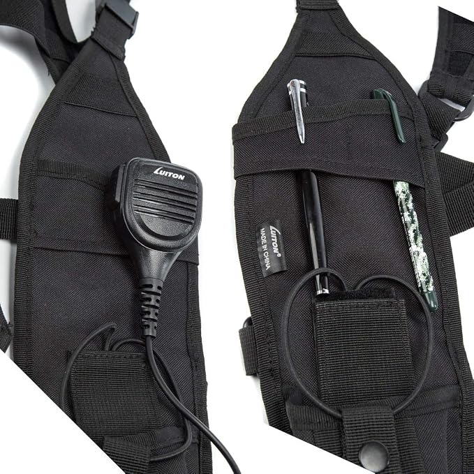 Radio Shoulder Harness Holster Chest Holder Universal Vest Rig for Police Firefighter Two Way Radio Search Rescue Essentials