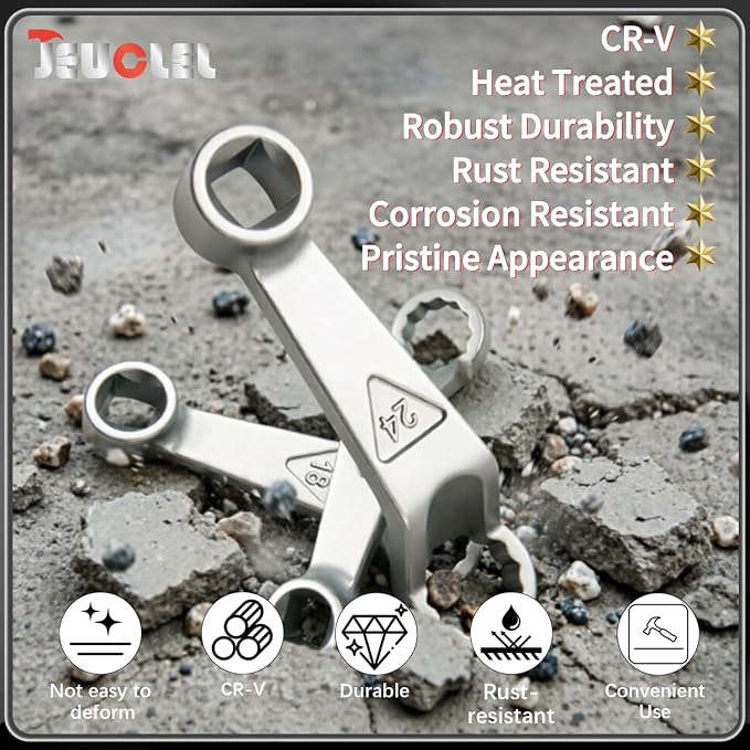 6PCS Engine Motor Mount Socket Rear Camber Adjusting Wrench Set | Universal, 16mm, 17mm, 18mm, 19mm, 21mm, 24mm, Car Engine Fixing Screws, Oil Filter Removal Wrench Kit, Wheel Alignment