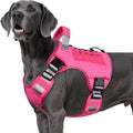 WINGOIN Pink Tactical Dog Harness for Extra Large Dogs,No Pull Dog Harness | Heavy Duty with Handle,Adjustable Reflective,Military K9 Style,Big Size Dog Vest,for Great Danen,for Walking Running Hunting