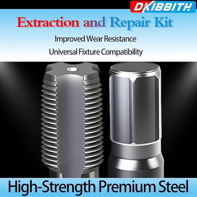 DKIBBITH 2-Piece Pipe Extractor and NPT Tap Set 1/2" - Heavy Duty Carbon Steel Tools for Removing Broken Threaded Pipes & Cutting Accurate NPT Threads - Plumbers Mechanics DIY with Storage Case.