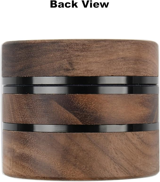 3-Piece Grinder, 2.5" Walnut Wood & Aluminum Grinder for Kitchen Spices with Large Bottom Chamber