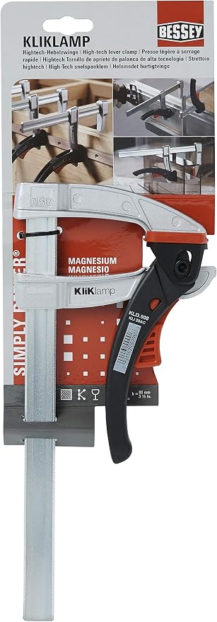 BESSEY Rapid Action Lever Clamp - 12-Inch -LC12 - Fast Action, Heavy Duty Clamps for Welding and Woodworking. Vibration resistant - Professional Grade for DIY and Home Improvement