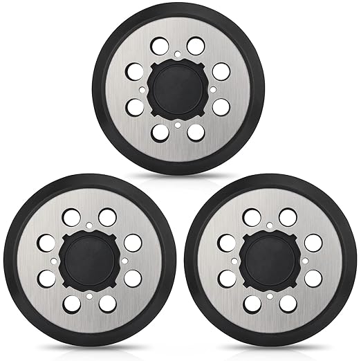 Sander Pad Replacement for Dewalt, 3 Pack 5" 8 Hole Hook and Loop Orbital Sander Metal Pad Compatible with DeWalt DWE6421 6421K DWE6423 6423K DCW210B Random Orbital Sanders (4 Screw Holes)