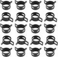 20pcs 1.06" ID Constant Tension Band Hose Clamps, 27mm Spring Band Type Action Hose Clamp Manganese Steel Fuel Line Clamp Low Pressure Air Clip Clamp for Fuel Hose Line Water Pipe Air Tube black