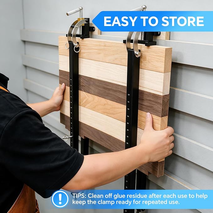 24 Inch Panel Clamps, 1 Pack Parallel Clamps, 4-Way Steel Pressure Clamps for Cabinet Doors, Tabletops, Woodworking and Cutting Boards