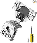 Ravinte 20 Pack 10 Pair 1-1/2 inch Overlay Soft Close Kitchen Cabinet Hinges Stainless Steel Adjustable Kitchen Hinges Satin Nickel Cabinet Hardware