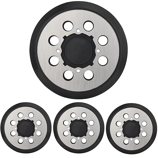 Sander Pad Replacement for Dewalt, 4 Pack 5" 8 Hole Hook and Loop Orbital Sander Metal Pad Compatible with DeWalt DWE6421 6421K DWE6423 6423K DCW210B Random Orbital Sanders (4 Screw Holes)