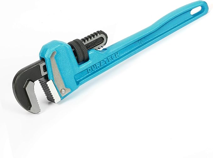 DURATECH 10-Inch Heavy Duty Pipe Wrench, Adjustable Plumbing Wrench | Malleable Cast Iron Handle, Exceed GGG standard