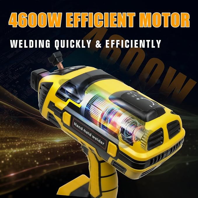 TRQWH Portable Handheld Welding Machine 110V IGBT Inverter Hand held Welder Gun, 20-120A Portable Welder 5 Variable Current Adjustments ARC Welding Gun, Fit for 1/16"-1/8" Welding Rods (Yellow)