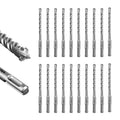 SALI 20PCS 5/16"*6" SDS Plus Rotary Hammer Drill Bit Concrete Drill Bit Kit Cross-Type Double Thread Carbide Material Suitable for Brick, Cement Walls, Stone, Hammer Drill Bits