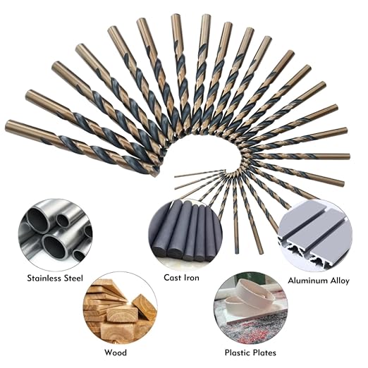 CaRoller 29Pcs Drill Bit Set, 135 Degree Tip High Speed Steel with Black and Gold Finish, Stainless Steel, Plastic and Wood with Metal Indexed Storage Case 1/16"-1/2" (29pcs Black and Gold)