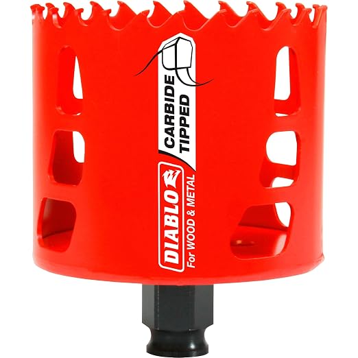 Diablo Carbide Teeth Hole Saw for Wood and Metal - Fits with Snap-Lock Plus Mandrel System, Tool-Free Plug Ejection - 6" Diameter, 2-3/8" Length - DHS6000CT