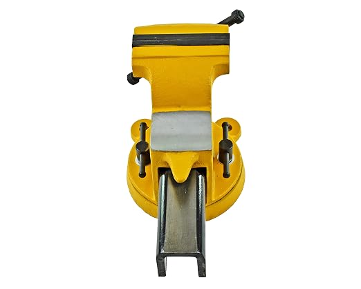 Yost Vises 908-HV All Steel Combination Vise | 8 Inch Jaw Width Pipe and Bench Vise |Secure Grip with Swivel Base | Made of Structural Cast Steel | High Visibility Safety Yellow