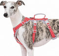 Escape Proof Dog Harness, No Pull Reflective Harness with Lift Handle, Adjustable Pet Vest with Front and Back Leash Clips for Small Medium Large Dogs Walking Hiking Training (Red,L)