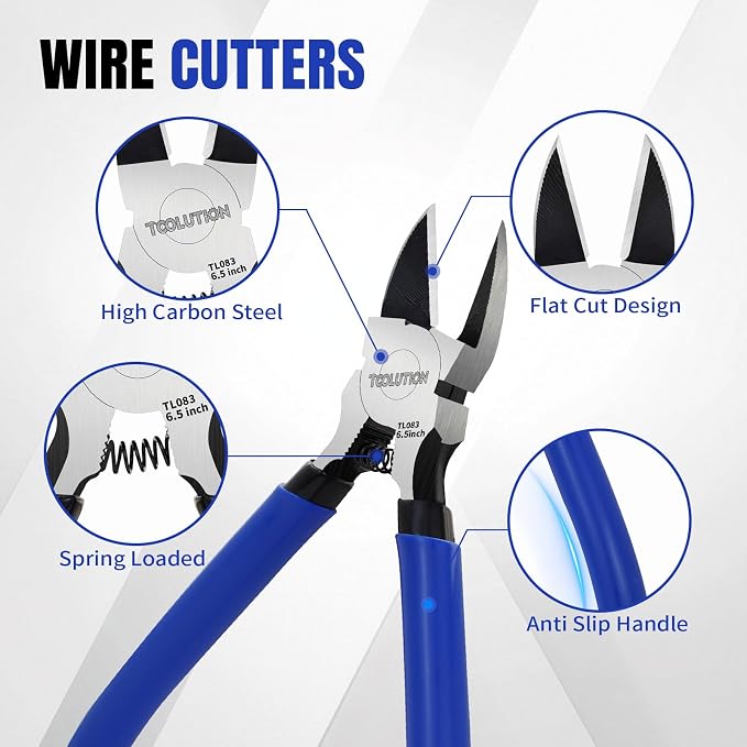 Wire Cutters for Jewelry Making - 5 Pack Wire Clippers for Crafting Artificial Flowers - Side Snips Cutter Electricians Dykes Cutter - Diagonal Flush Cut Pliers for Crafts Floral