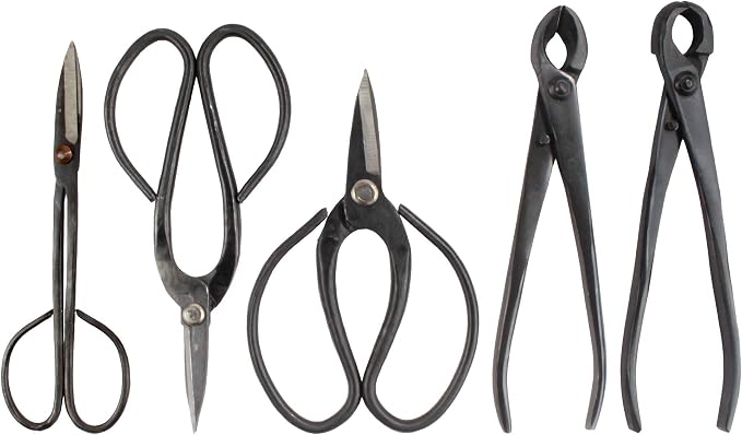 BambooMN 5 Piece Bonsai Sheal Tool Set, Concave Cutter, Knob Cutter, Bonsai Trimming, Beginner Friendly - 1 Set