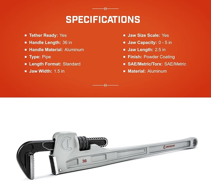 CRESCENT - Pipe Wrench, 36", Aluminum (CAPW36)