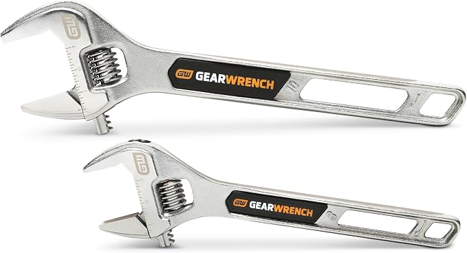 GEARWRENCH 2 Piece Chrome Adjustable Wrench Set | 89750