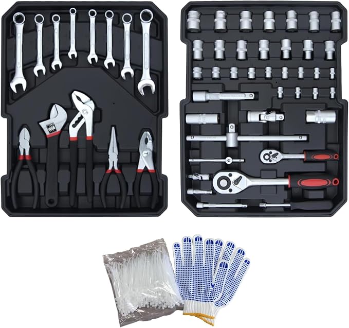 Hantinstom 678PCS Professional Rolling Tool Set - Heavy-Duty Portable Tool Chest with Wheels for Complete Home Repair & Maintenance