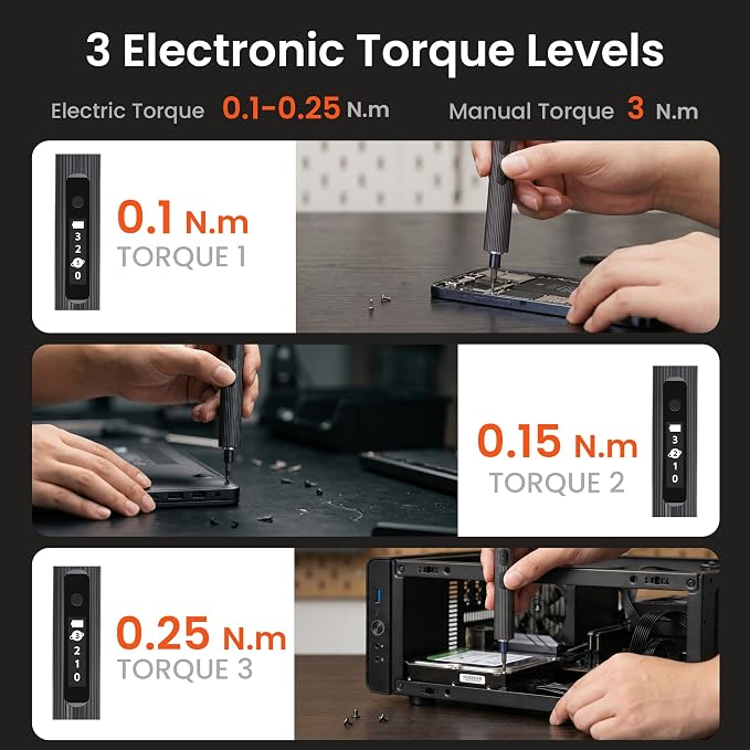 Electric Screwdriver Set, 52 in 1 Mini Precision Screwdriver Set Cordless Screwdriver Rechargeable with 48 Magnetic S2 Bits, Portable Repair Tool Kit for rc Car, Phone, Camera, Laptop
