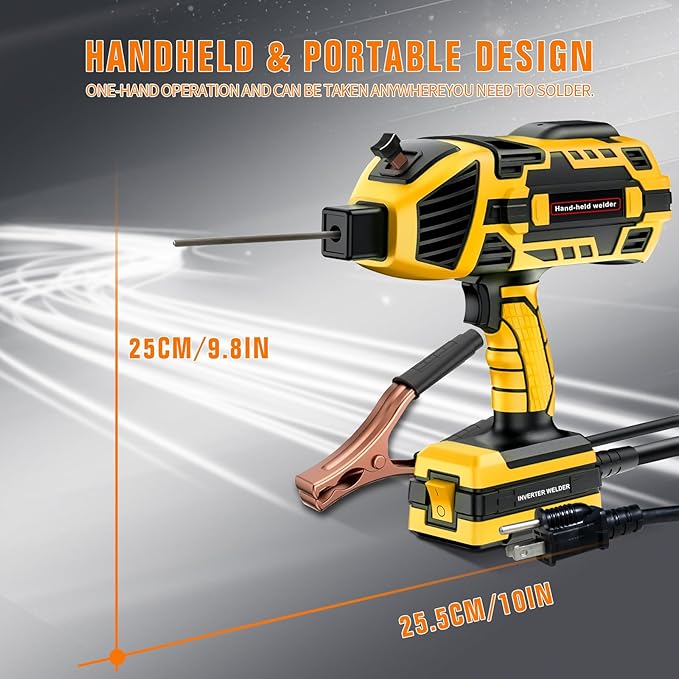 Handheld Welding Machine 110V 120A Portable Electric Welder Machine ARC Welder Gun with IGBT Inverter 5 Variable Current Adjustment for 3/32"-1/8" Welding Rod Tool
