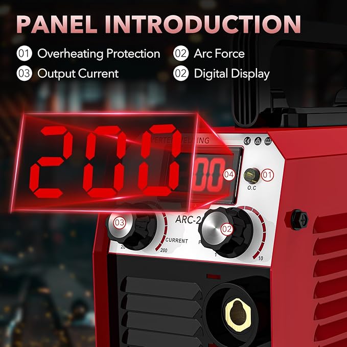Welding Machine 200A 110V Portable Welder Machine, IGBT Inverter Stick Welder with Hot Start Arc Force Anti-Stick, for Beginners and Professionals Welder