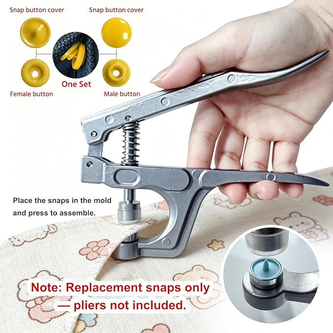 NXTOV 960pcs Plastic Snaps Kit, T5 Size No-Sew Buttons with 10 Colors (24 Sets per Color) – 240 Sets Total, Snap Fasteners for DIY Crafts, Clothing Repair & Fabric Projects (Tools Not Included)
