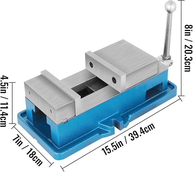 VEVOR 5" Super-Lock Vise For NC/CNC Machines Bench Clamp Vise High Precision, Vise Clamp Vice CNC Vise Lockdown Vise Drilling 125mm Width CNC 24KN