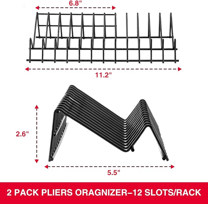 24 PC Pliers Tool Set with Storage Rack, Snap Ring, Needle Nose,Long Reach,Lineman's,Groove Joint and Diagonal Cutting Pliers,Cable Cutter,Wire Stripper for Plyers Home Use, Holiday,Fathers' Day Gift