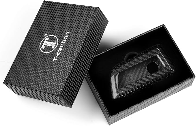 T-carbon Key Fob Cover Fits Acura MDX 2025 5 Buttons Accessories,Real Carbon Fiber Key Fob Case with Keychain Fits Acura 2024 RDX MDX RLX NSX ILX TLX TLX-L CDX Smart Remote Keyless Black