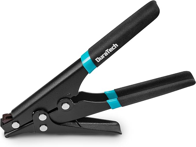 DURATECH 8-inch Zip Tie Tool, Ergonomic Cable Tie Gun for Fastening and Cutting Plastic or Nylon, Tensioning and Cutting Tool for Cable Management