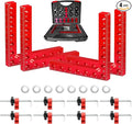 Corner Clamps for Woodworking 4 Pack 5.5"x 5.5" Right Angle Wood Clamps 90 Degree Carpenter Tools Positioning Squares for Frame,Box,Drawer,Cabinets,Gifts for Men Dad Red 4 Pack Set