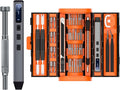 UF-TOOLS Mini Electric Screwdriver, 83 in 1 Cordless Rechargeable Small Power Screwdriver Set with 71 Bits, Led Light and Magnetic Mat, Professional Repair Tool for Phone Camera Laptop PC, Orange