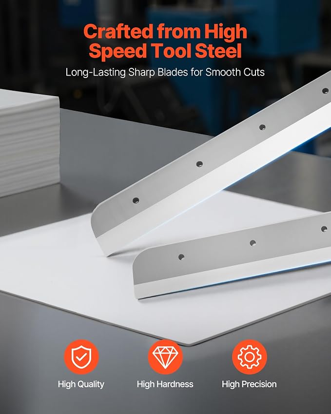 VEVOR Electric Paper Cutter, Heavy Duty Metal Paper Cutter Machine, 17.72 inch Cutting Width, 1.57 inch Cutting Thickness, Electric Guillotine Trimmer with Infrared Function and Spare Blade