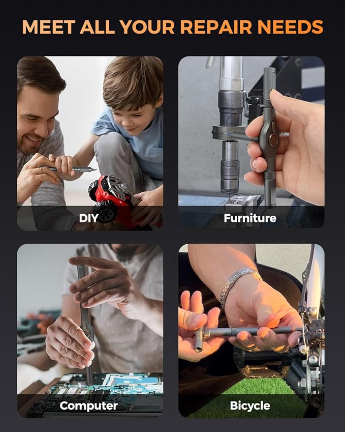 LIFEGOO Ratchet Screwdriver Set: 74 in 1 Magnetic Screwdriver Sets | Detachable T Handle,S2 Magnetic Steel Bits Tool Kit for Furniture Precision Electronics, Bicycle, DIY, Computer, Gift for Man