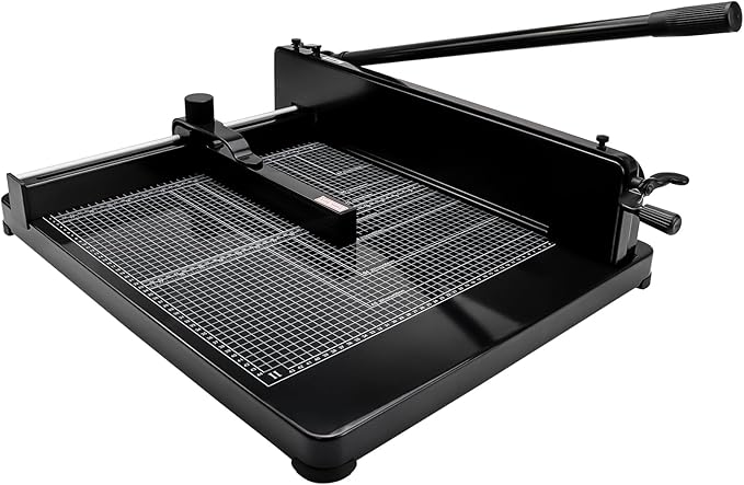 Heavy Duty Paper Cutter for A3 Paper,17'' 400 Sheets Capacity Guillotine Paper Cutter,Solid Steel Construction Stack Paper Trimmer for Office,Commercial Use,Double Safety Protection,Black (A3 17 Inch)
