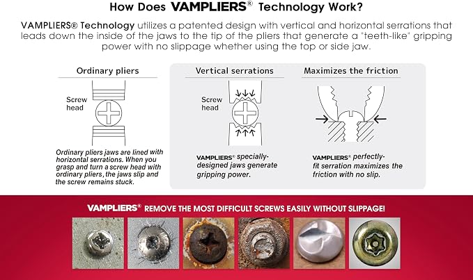 VAMPLIERS 7" Stripped Screw Extractor Combination Pliers