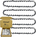4 Pack 10 Inch Chainsaw Chain S40 3/8" LP Pitch .050" Gauge 40 Drive Links, 10-inch Replacement Chains Fits Remington, Greenwork, Sunjoe, Worx, Craftsman and More