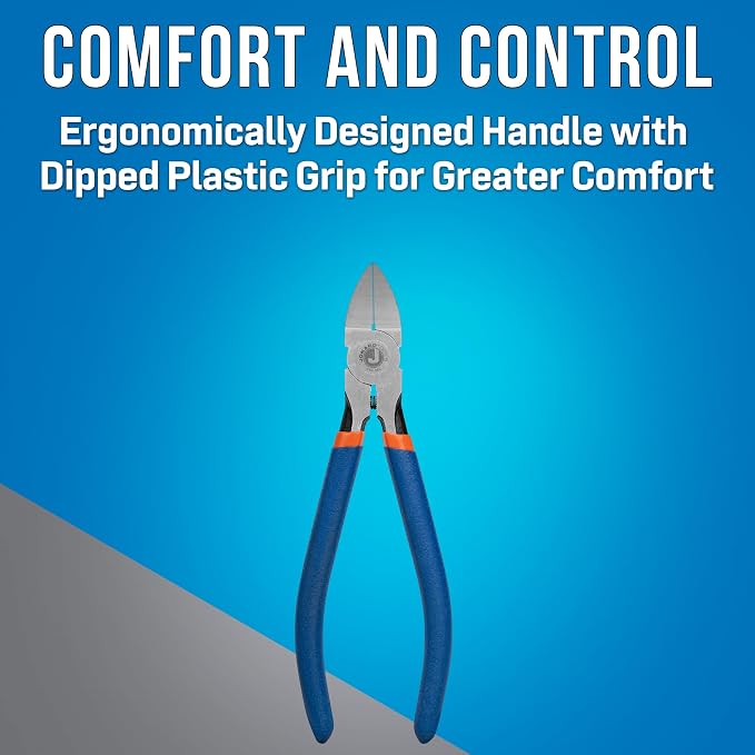 Jonard Tools CTG-500 Heavy Duty Flush Cutting Pliers with Hardened Diagonal Cutting Head for Snipping Delta Straps, Deltec Cable, & Cable Ties, 6.5" Length