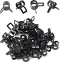 50pcs 0.28" ID Constant Tension Band Hose Clamps, 7mm Spring Band Type Action Hose Clamp Manganese Steel Fuel Line Clamp Low Pressure Air Clip Clamp for Fuel Hose Line Water Pipe Air Tube black