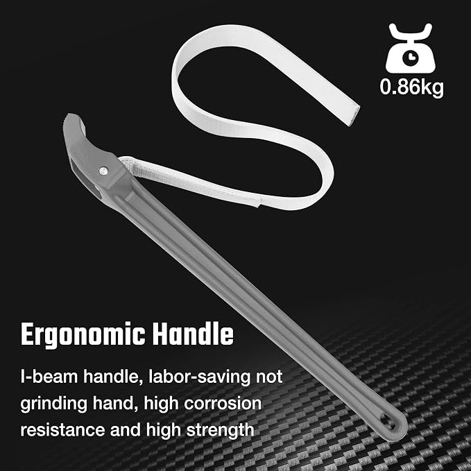 DURATECH Strap Wrench 18" Handle, Adjustable Nylon Strap Pipe Wrenches, Oil Filter Strap Opener Wrench (Pack of 2)