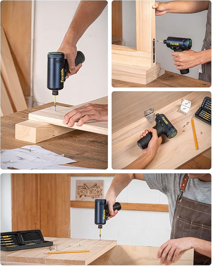 Fanttik REX K2 APEX Impact Driver, Brushless Impact Driver, 1/4'' Hex, Max. 100 N·m Torque, Max. 3000 RPM, 3000mAh Rechargeable Battery, Tool Kit for Cabinet Assembly, Woodworking DIY Projects