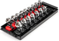 TEKTON 1/4 Inch Drive Universal Joint Socket Set, 16-Piece | SHD90217 | (1/4 - 9/16 in., 6 - 14 mm), Shallow, 6-Point, Socket Rail