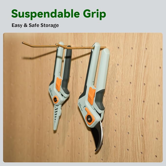 PrunePro Garden Scissors Pruning Shears Sharp Stainless Steel Non-Stick Teflon Coating Blade for Precise Cuts Garden Snip Bonsai Clippers for Plants Rose Flower 3 Pack